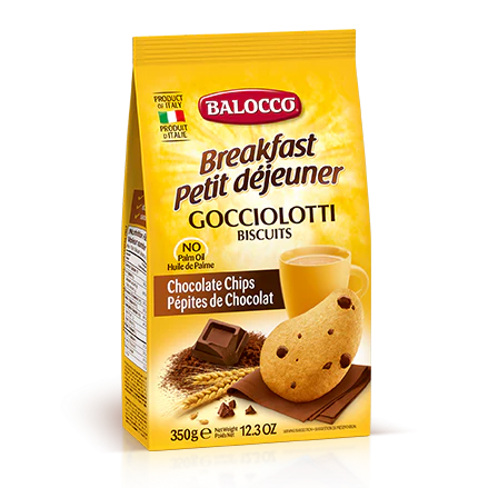 Balocco Gocciolotti Biscuits, Chocolate Chip Cookies, 24.6 oz | 700g