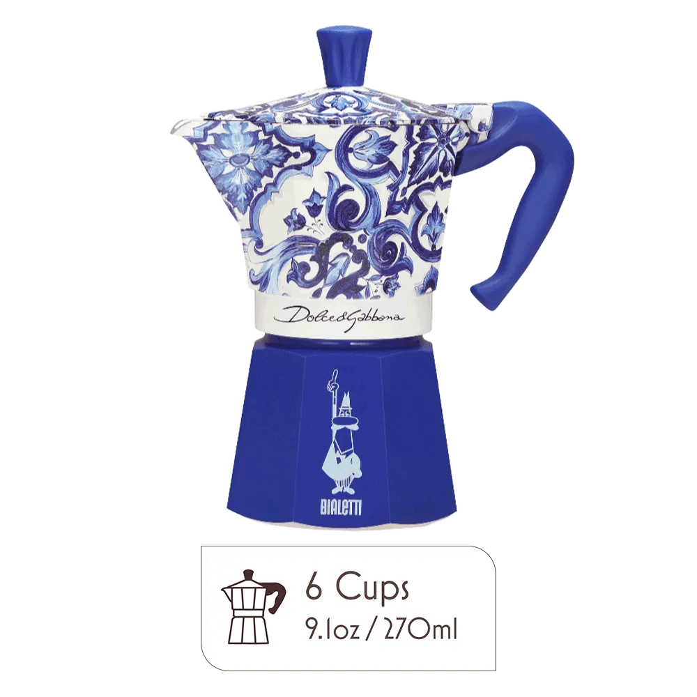Bialetti Moka Dolce & Gabbana Stovetop Espresso Maker, Blu Mediterraneo - Image 2