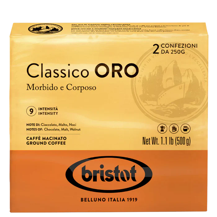Bristot Classico Oro, Ground Coffee, 9 Intensity, Medium Roast - Image 2