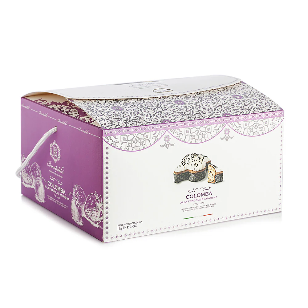 Brontedolci Colomba with Strawberries and Cherry, Covered with Chocolate , 35.3 oz | 1 kg