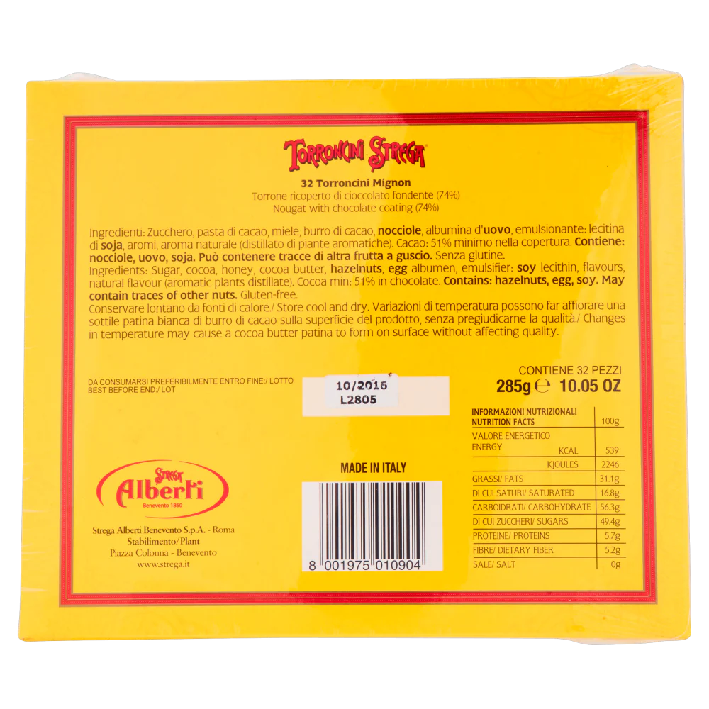 Strega Mini Hard Nougat, Torroncini Strega, 32 Piece Box, 10.05 oz | 285g - Image 2