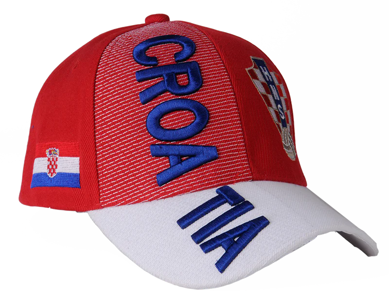 Croatia KIDS RED 3D Embroidery Hat