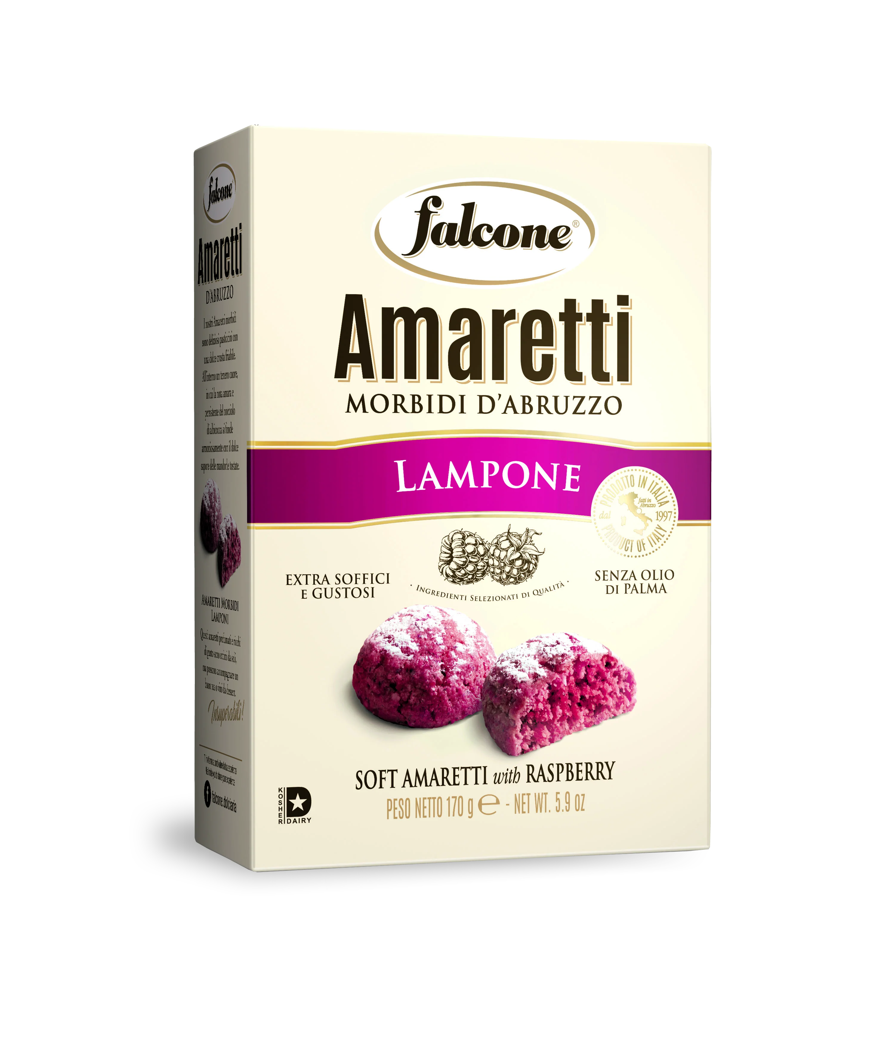 Falcone Soft Amaretti With Raspberry, 5.9 oz | 170g