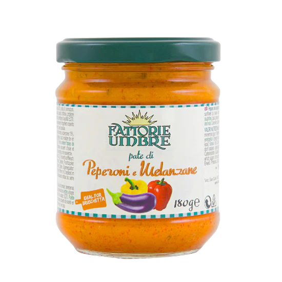 Fattorie Umbre Pepper and Eggplant Pate, 6.3 oz | 180g (Gluten Free)