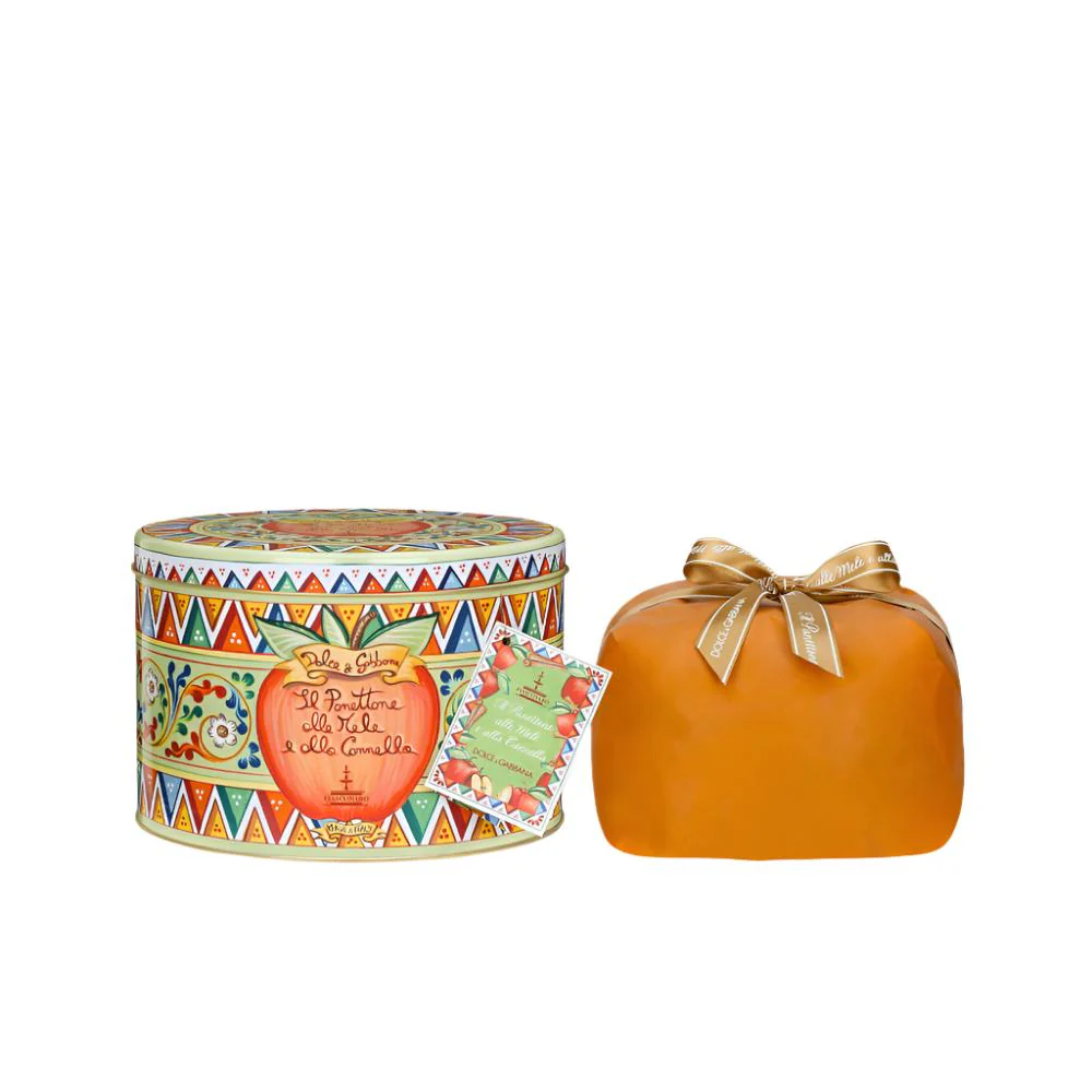 Fiasconaro Dolce & Gabbana Sicilian Panettone Apple & Cinnamon Round TIN, 35.3 oz - Image 2