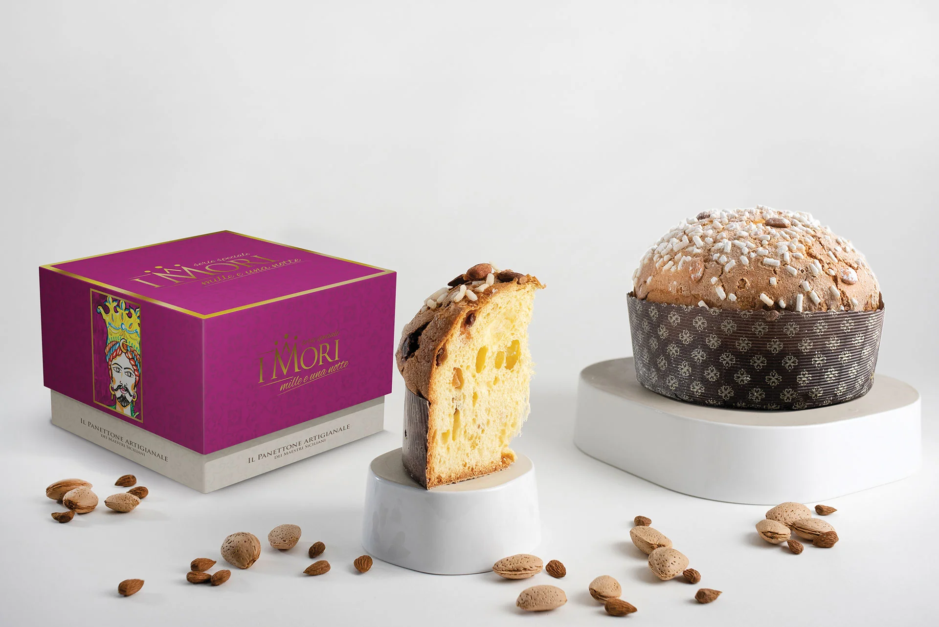 I MORI Almond Panettone DEI Maestri Siciliani al Mandorlato, 35.27 Oz | 1kg