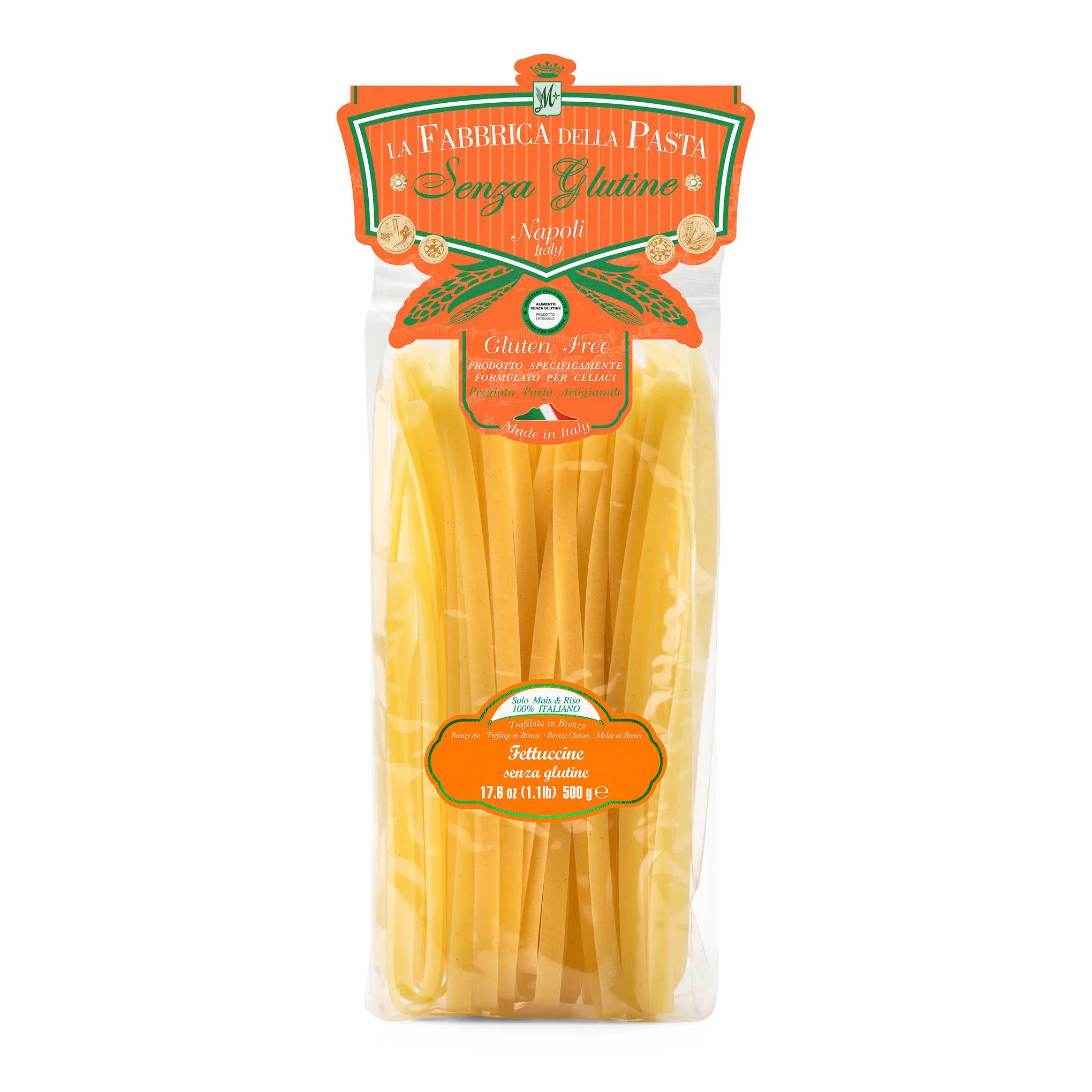 La Fabbrica Della Pasta Gluten Free Fettuccine, #106, 17.6 oz | 500g