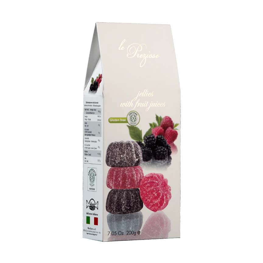 Le Preziose Jellies with Blackberry and Raspberry Juice, 7.05 oz | 200g