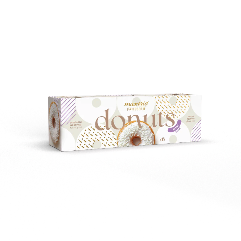 Maxtris Donuts Panna ā Cream-Glazed Mini Donuts, Gluten Free, (210g, 6-Pack)