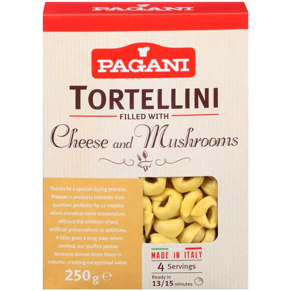Pagani Tortellini with Cheese and Mushrooms, 8.8 oz