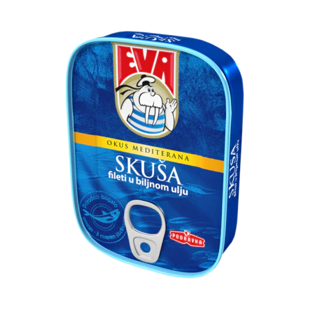Podravka Eva Mackerel fillets in vegetable Oil, 4 oz | 115g
