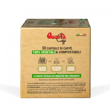 Quarta Caffè  Intense and aromatic, compostable&100% vegetable Nespresso Capsules, 30pcs - Image 2