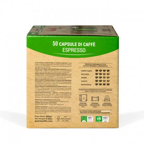 Quarta Caffè  Intense and aromatic, compostable&100% vegetable Nespresso Capsules, 30pcs - Image 3