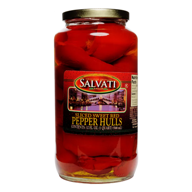 Salvati Sliced Sweet Peppers Red Pepper Hulls, 32 fl oz