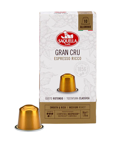 Saquella Caffe Nespresso Capsule Gran Cru, 10 pk, 1.76 oz | 50g