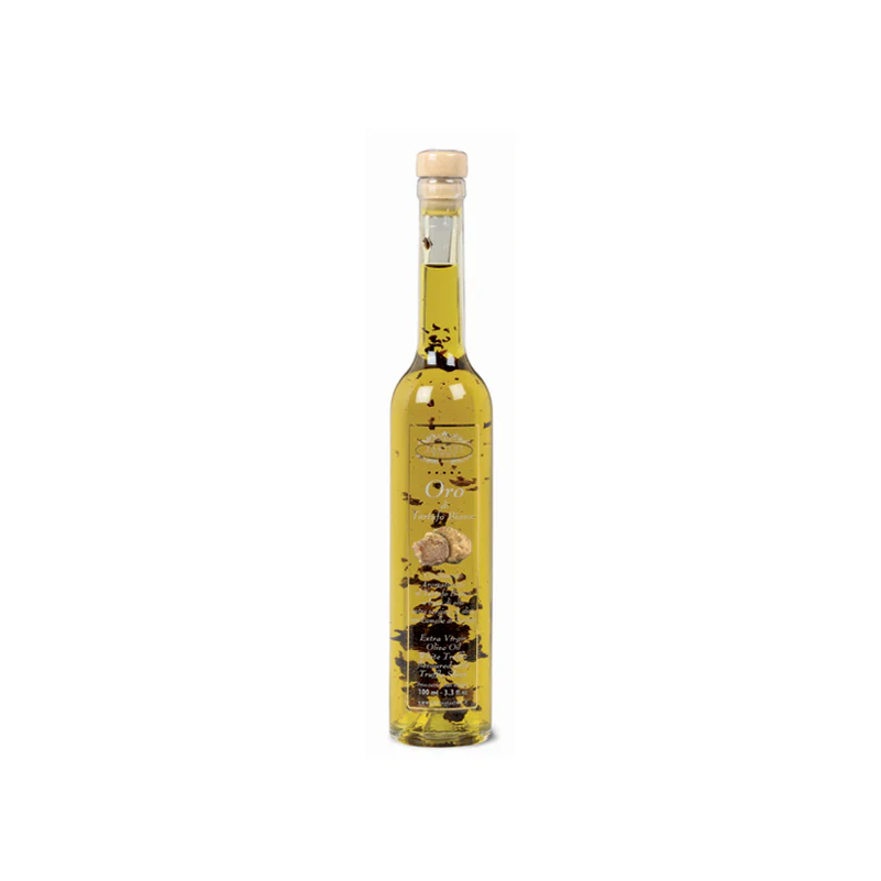 Tartufi Jimmy Gold White Truffle Flavored Oil with Truffle Slices, 3.3 oz | 100 ml