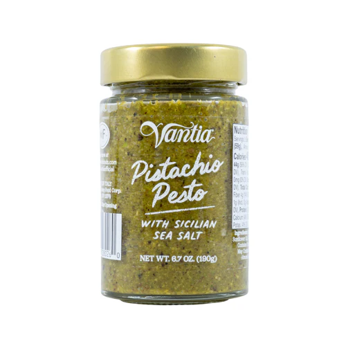 Vantia Pistachio Pesto w/ Sicilian Sea Salt, Pesto di Pistachio, 6.7 oz | 180g